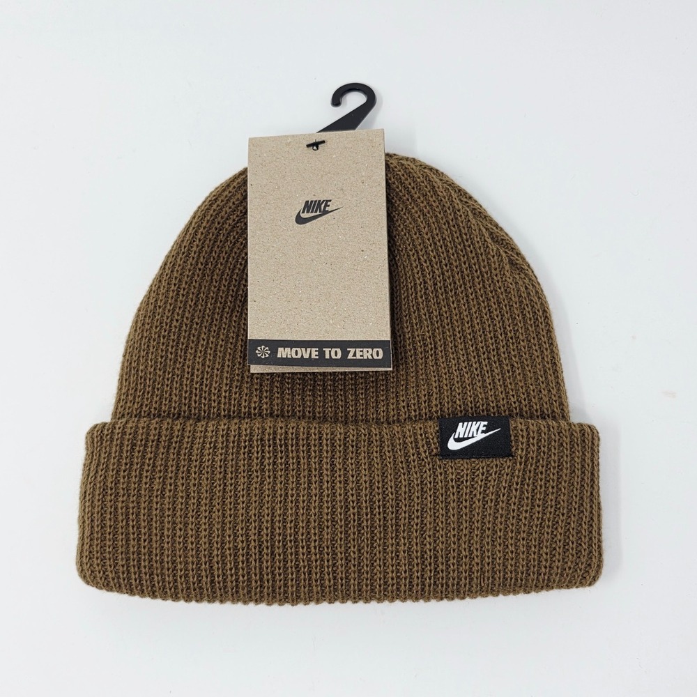 Nike Terra Futura 365 Short Cuff Beanie Hat Unisex Brown Cap Casual HF0176-235